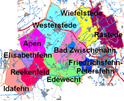 Kirchenkriese Ammerland Karte